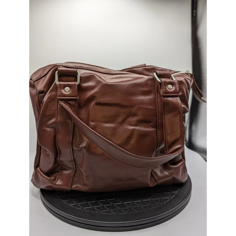 Disneyland Studded Mickey Hobo Purse Handbag Brown Faux Leather